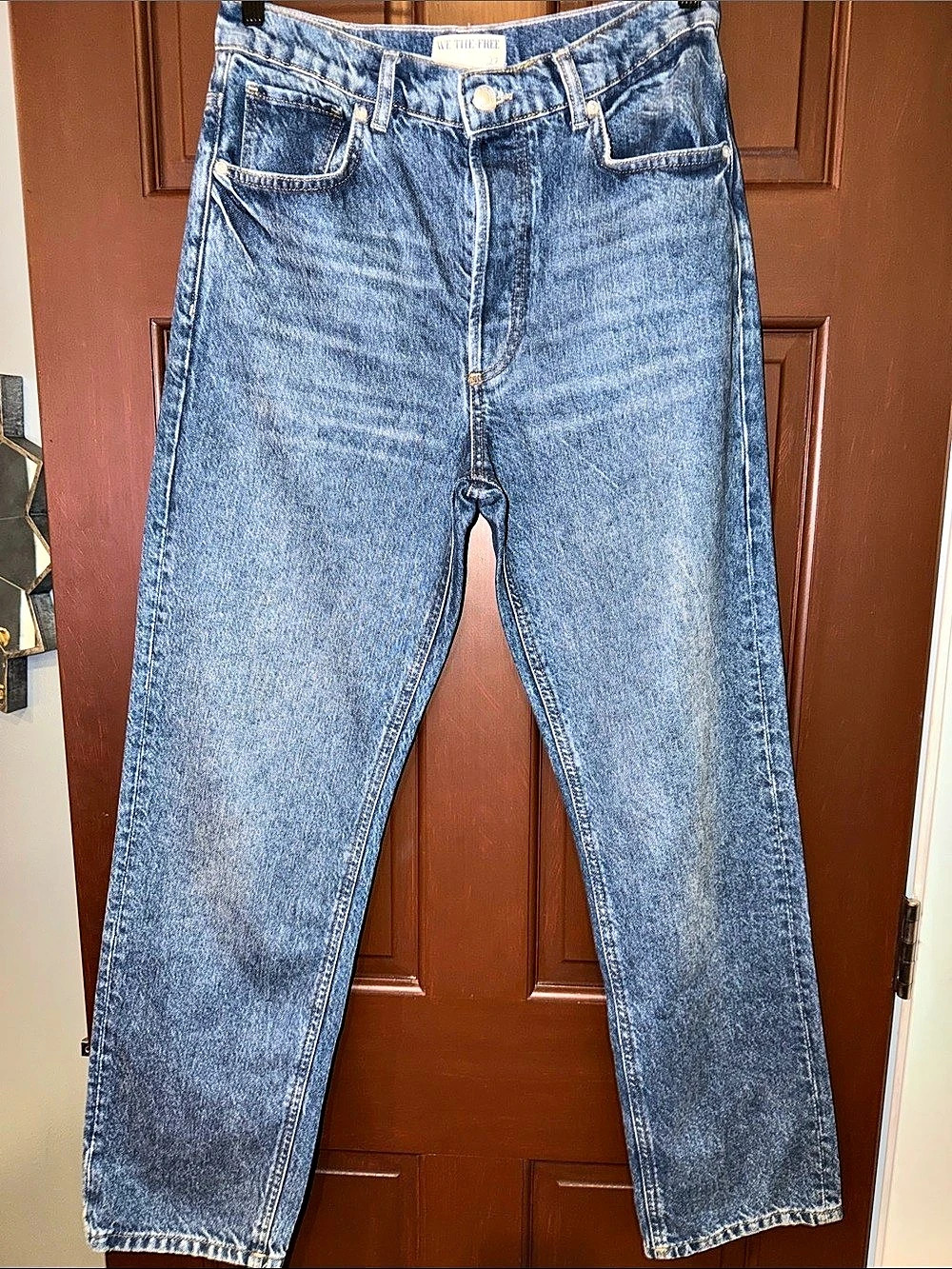 We The Free Straight Leg Blue Jeans Waist 27 Like New